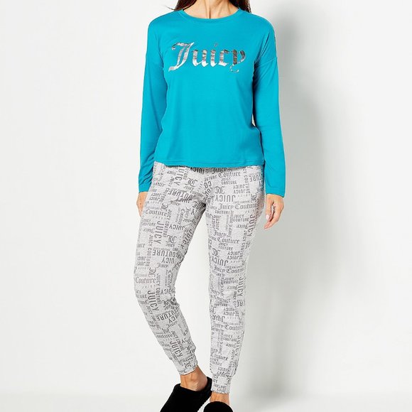 Juicy Couture 2 Piece Pajama Sleepwear Set NEW Size Large - Picture 1 of 6